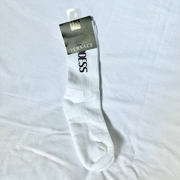 VERSACE Goddess socks Medium NWT white - Picture 2 of 4